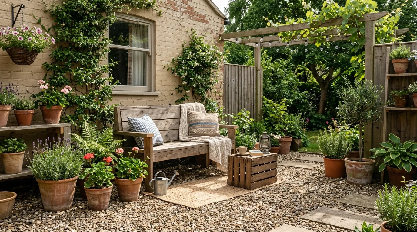 Budget Patio With String Lights